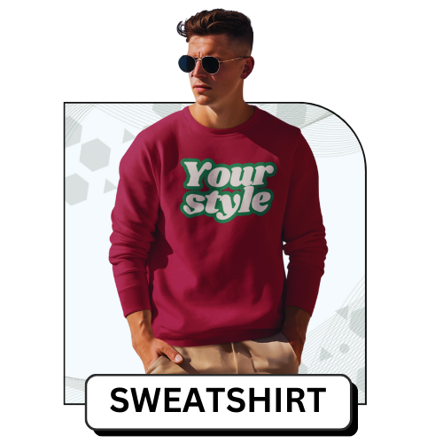 Man wearing a blue sweatshirt.