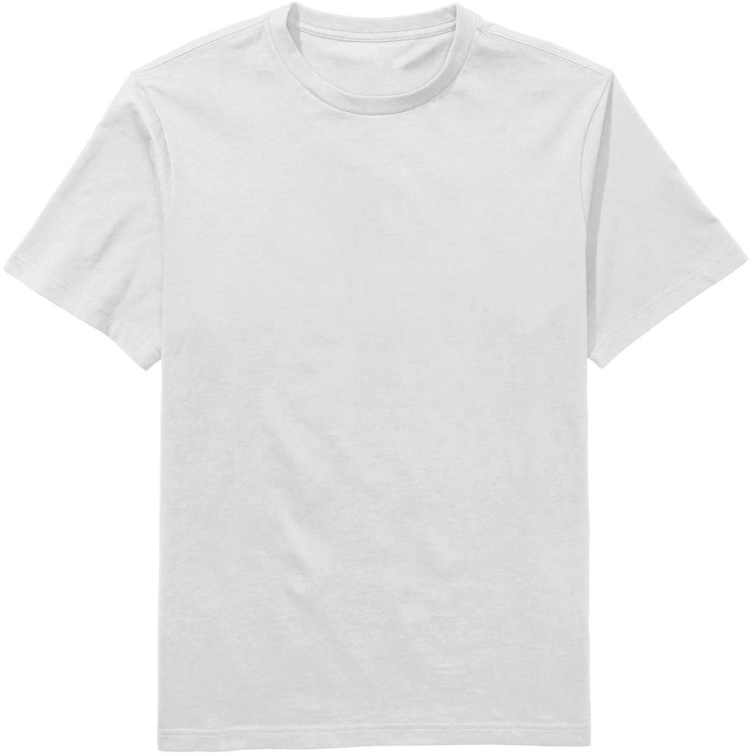 Plain white t-shirt.